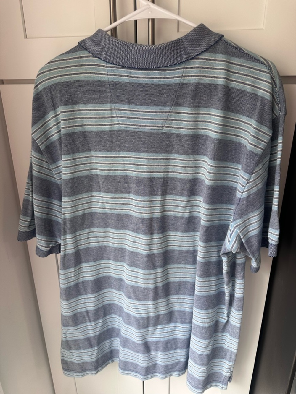 Nautica Light Blue and Blue Horizontal Stripe Polo XL - Picture 3 of 5